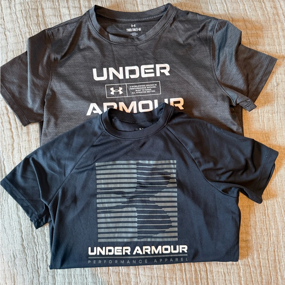 Under Armour Kids' Charcoal and Black Tees
Set of 2
